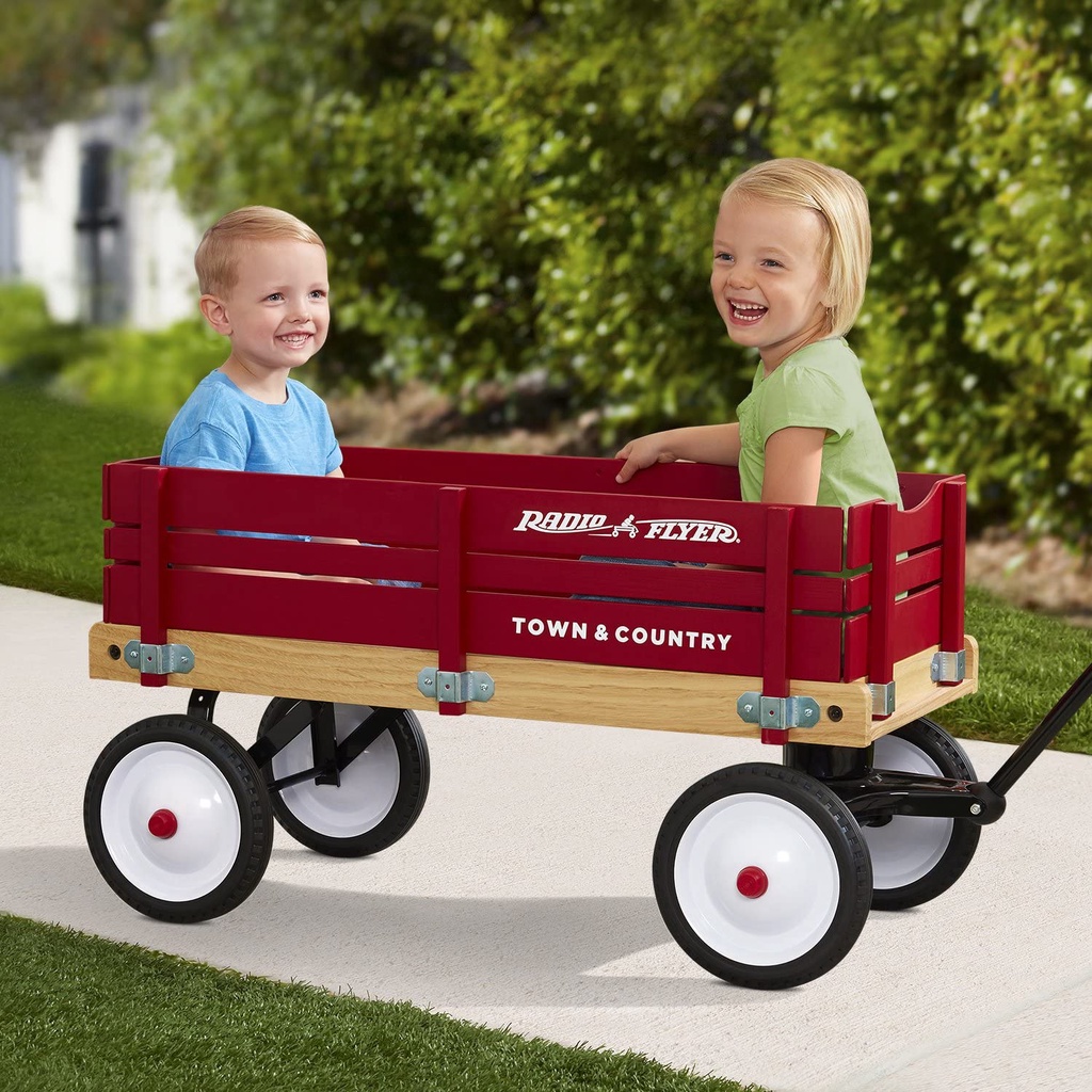 Radio Flyer Town and Country Wooden Wagon ride on | Shopee Singapore