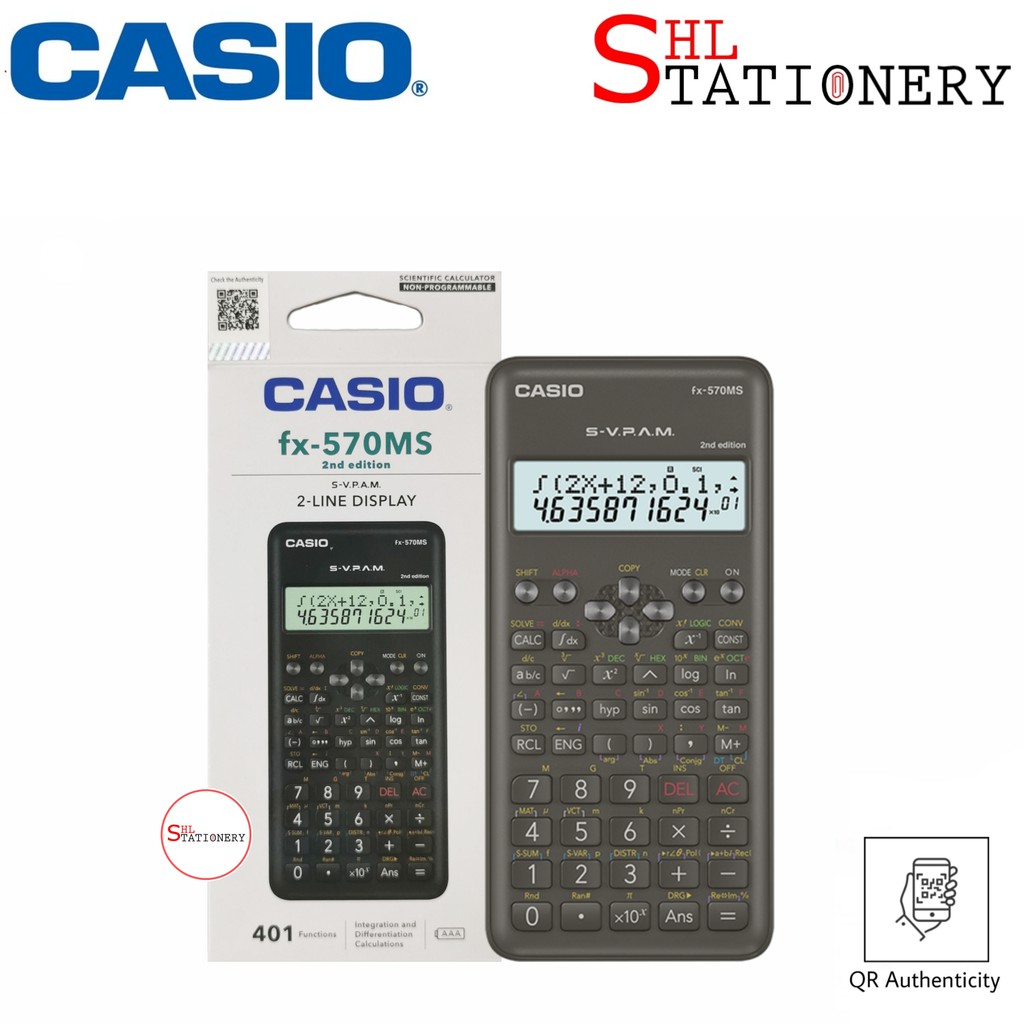 CASIO FX-570MS / FX 570MS 2nd Edition Scientific Calculator 401 ...