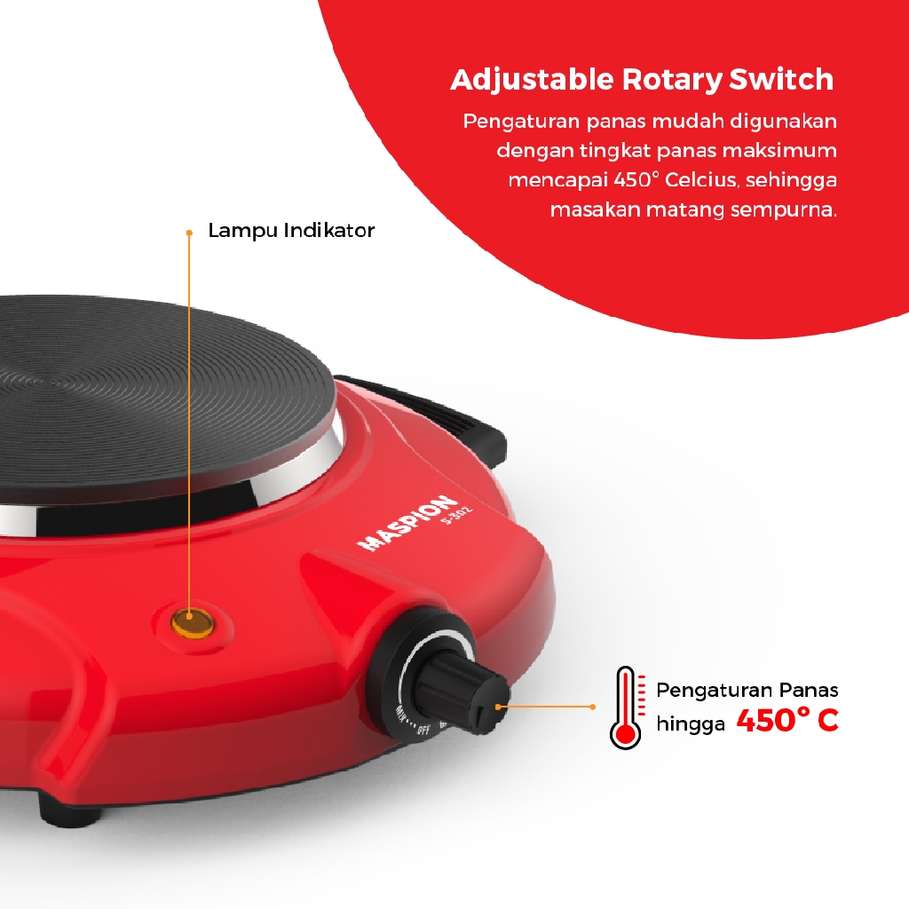 Maspion Electric Stove Kompor Listrik 1 Tungku S-302 - Gambar 3