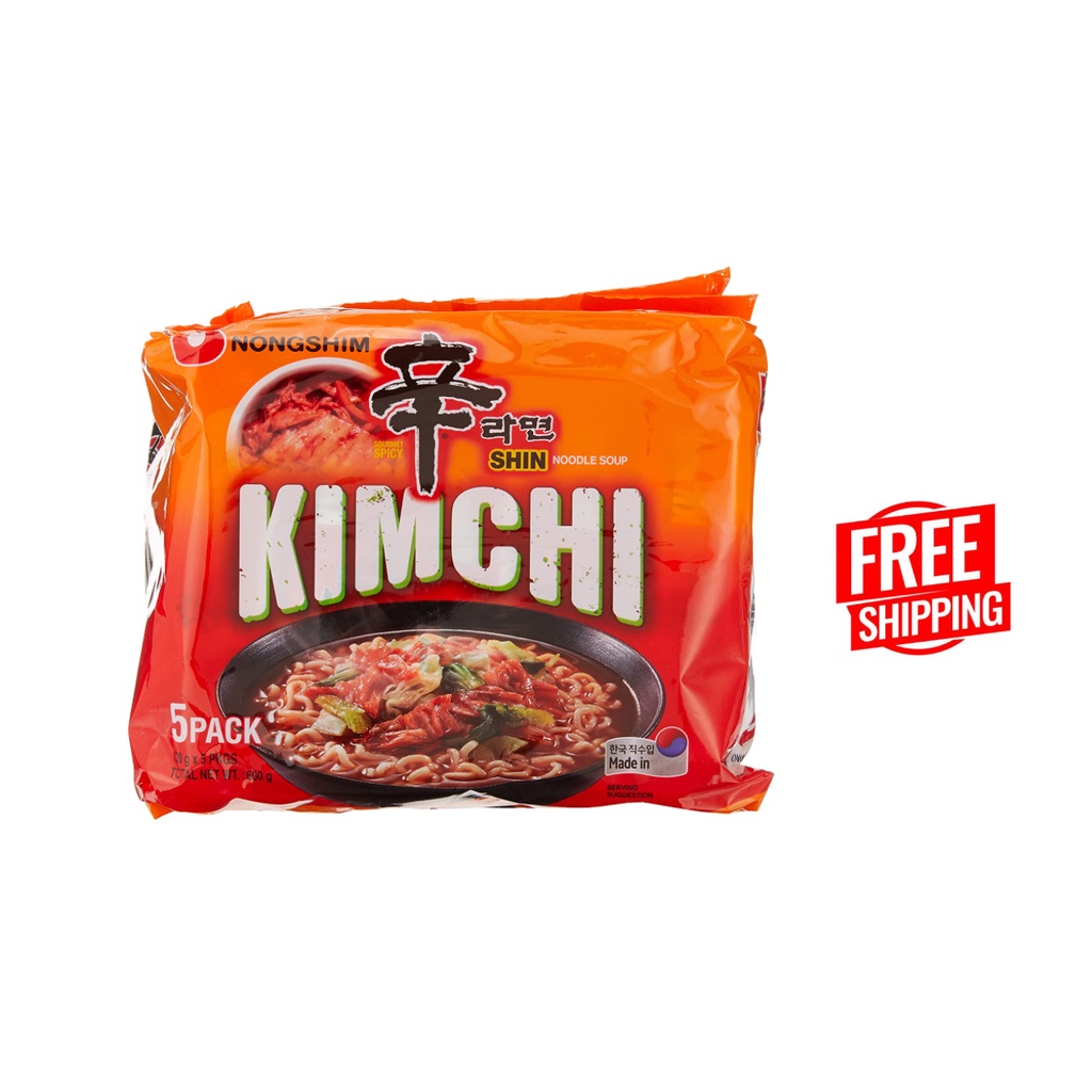 NONGSHIM NS SHIN RAMYUM KIMCHI NOODLE 120G x 5, 600g | Shopee Singapore