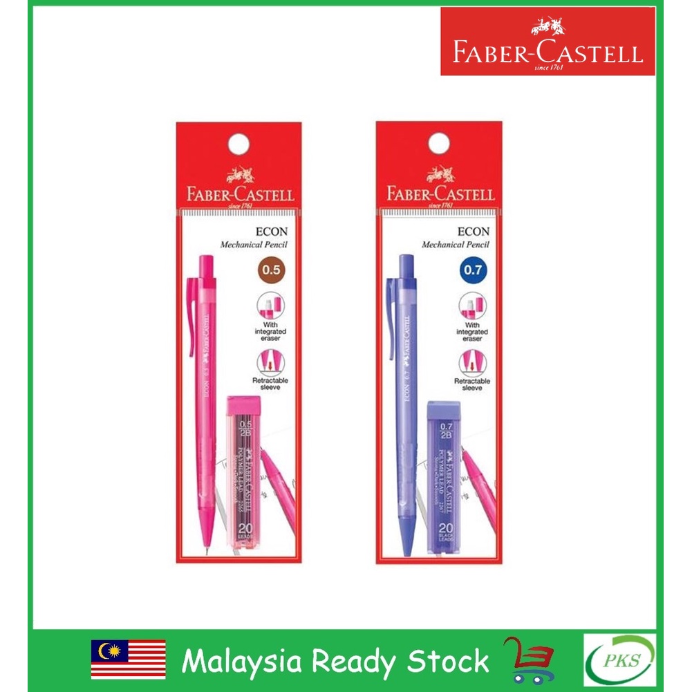 FaberCastell Mechanical Pencil Econ 0.5/0.7mm with Leads (Random Color