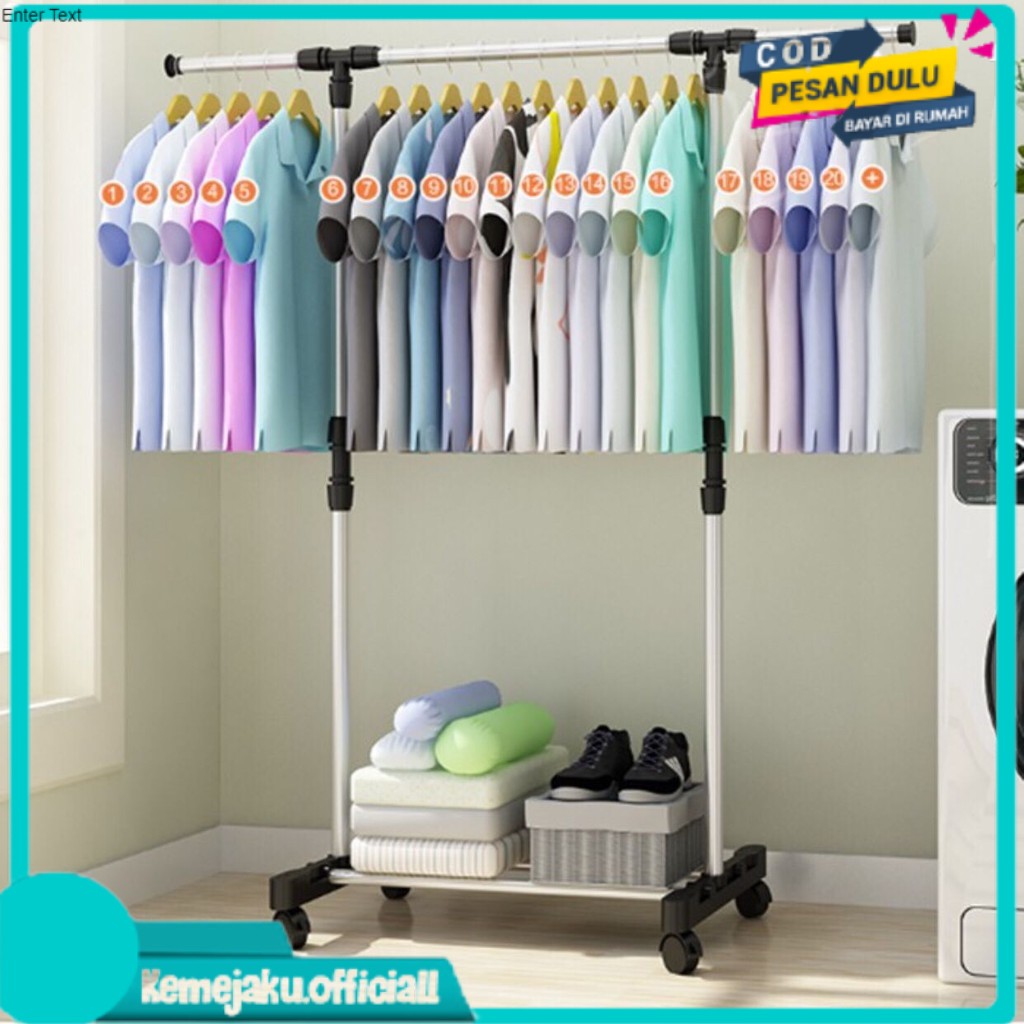 KO Multi-purpose single rack hanger stand with 4 wheels, hanging ...
