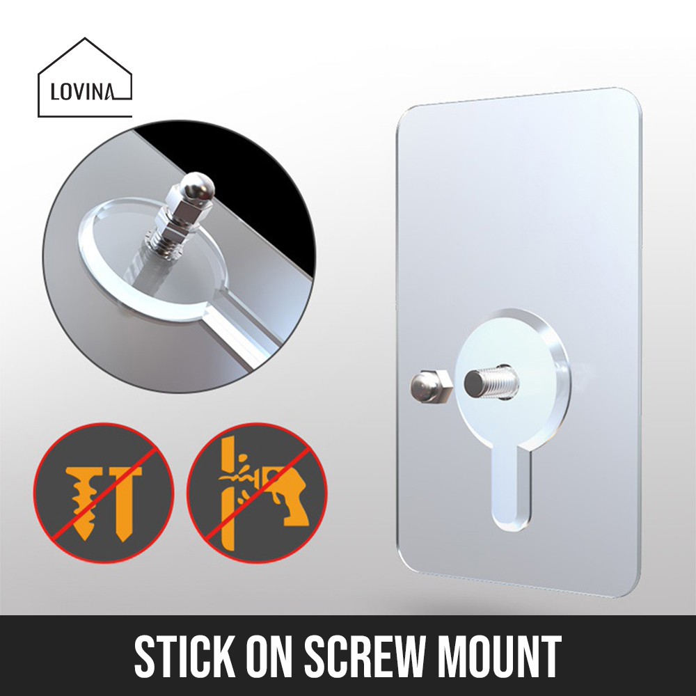 SG DIY Stick On Screw Mount Kit - No Drill Wall Hanging Heavy Duty Sticker Home Improvement Tools