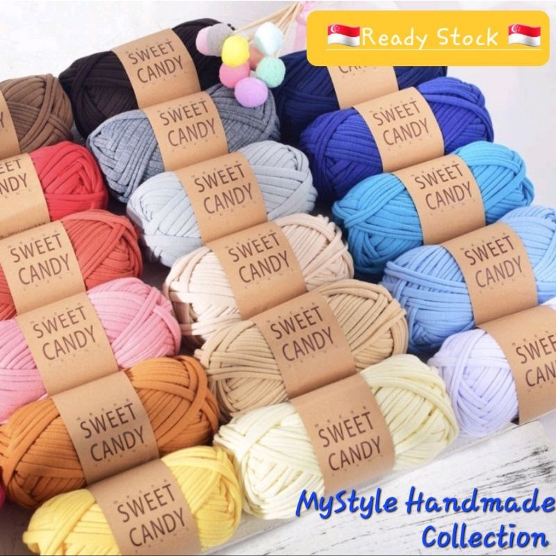 🇸🇬SG🇸🇬 [MyStyle] 50+ colours Thick 100g Crochet Tshirt yarn Weaving