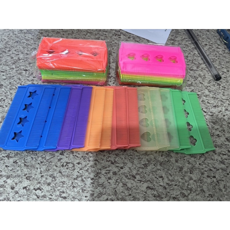 Lice Hair Comb Fine tooth Plastic Hair Harrow Suyod (12pcs/pad)Nit Comb
