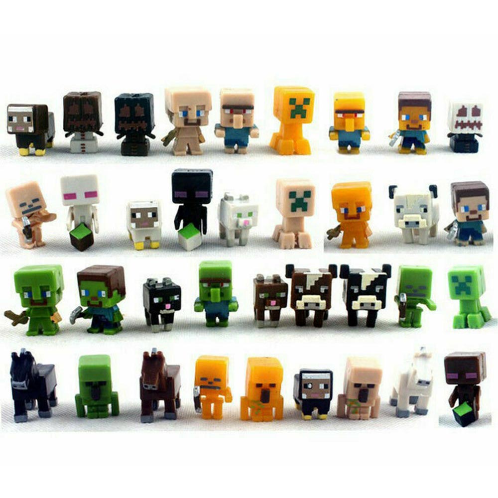 36pcs Kids Toys Minecraft Mini Figures Cute Action Figure Steve Creeper ...