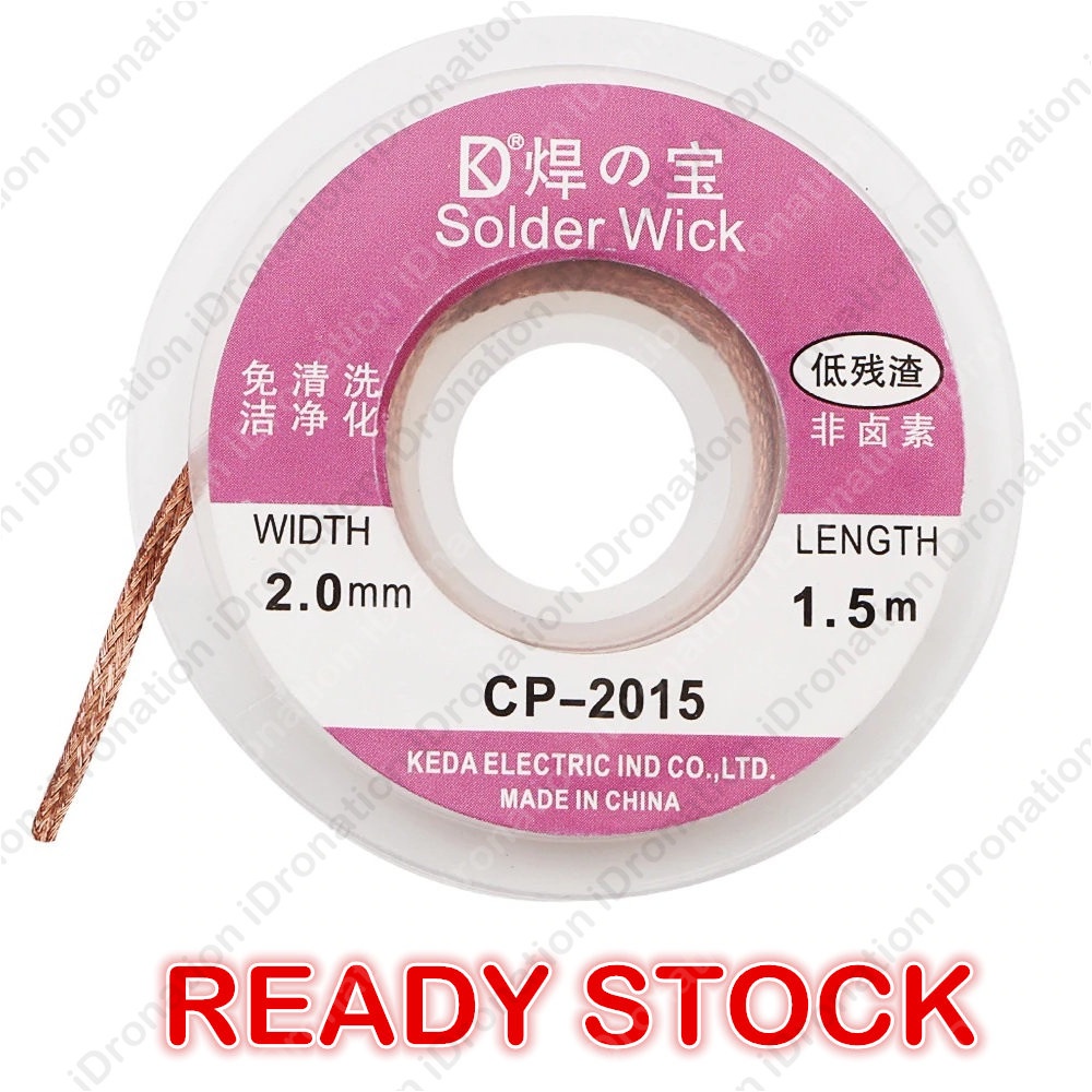 Desoldering Braid Wick - 2.0mm Width, 5 Feet Long, Rosin Flux, No Residue (Copper) 3 thumbnail image