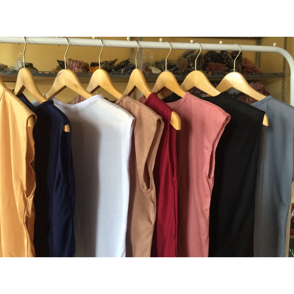 Baju Manset Kaos Inner Lekbong Buntung Tanpa Lengan Wanita Bahan Spandek Rayon Premium Murah - Gambar 2
