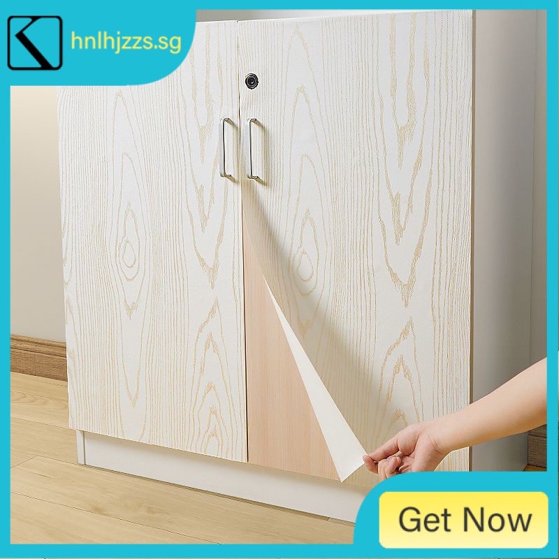Old Furniture Refurbishment Imitation Wood Grain Sticker Wardrobe ...