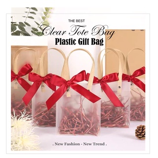 5pcs PVC Gift Wrapping Bag, Minimalist Clear Gift Bag For Home