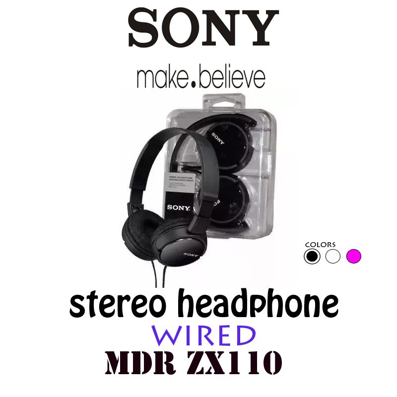 SONY MDRZX110 Black ZX Series Wired OnEar Headphones Shopee Singapore