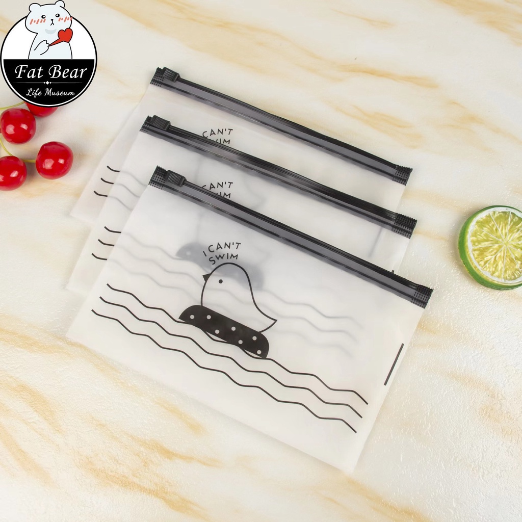 1pcs Storage Bag 11x17cm PVC Frosted Ziplock Bag Rubber Band Storage