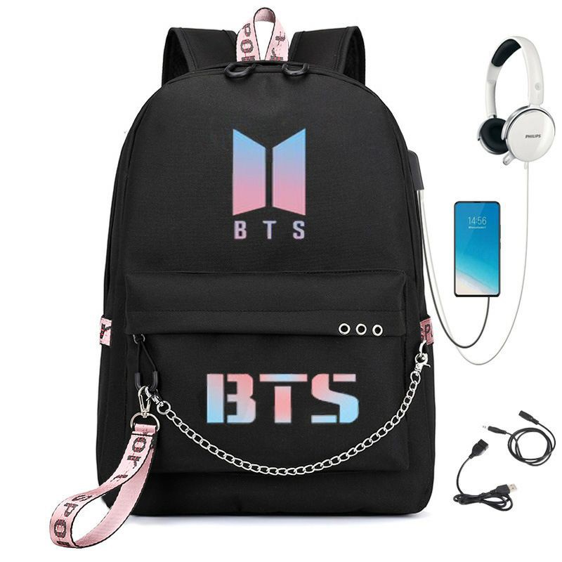 BTS blackpink kpop Backpack korean girl ladies School Bag Beg Sekolah beg galas belakang Jung kook jimin beg korea tfs Shopee Singapore