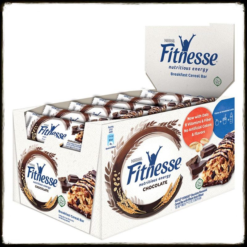 Nestle Chocolate Fitnesse Breakfast Cereal Bar (23.5g x 16 Bars