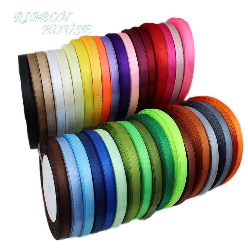 Wholesale (25 Yards/roll) 6mm Satin Ribbon Gift Packing Christmas ...