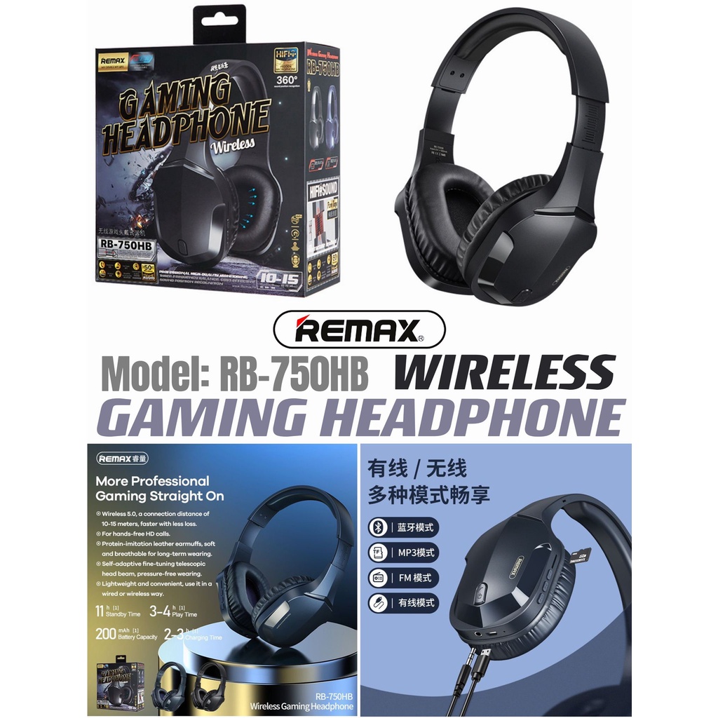 REMAX (Model: RB-750HB) Wireless Gaming Headphone | Shopee Singapore