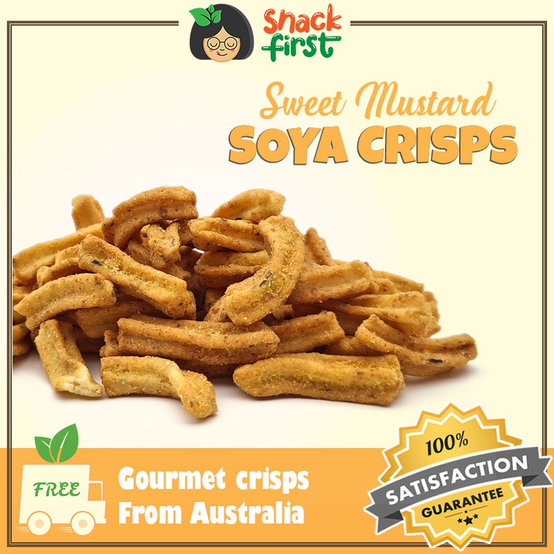 SnackFirst Sweet Mustard Soya / Soy Crisps 150g/600g Healthy Crackers