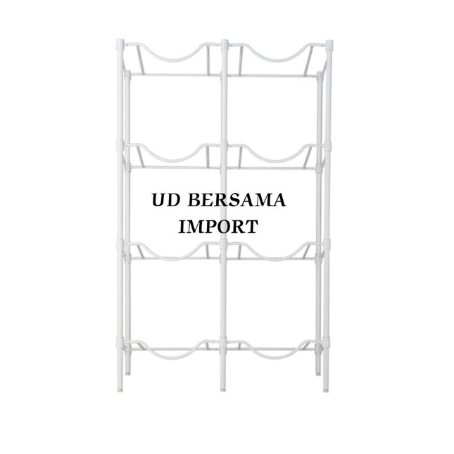 PUTIH Krisbow 8 Bottle Gallon Rack/4 Tier Shelf/8 Bottle Shelf White ...