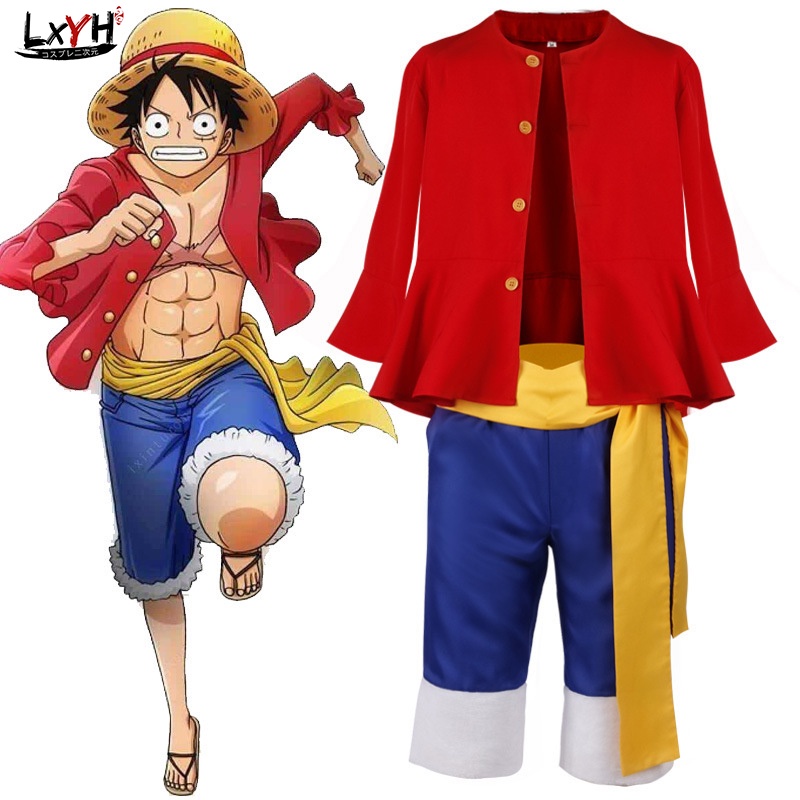 [lxyh- Coser King] Anime One Piece Monkey D. Luffy Cosplay Costumes 