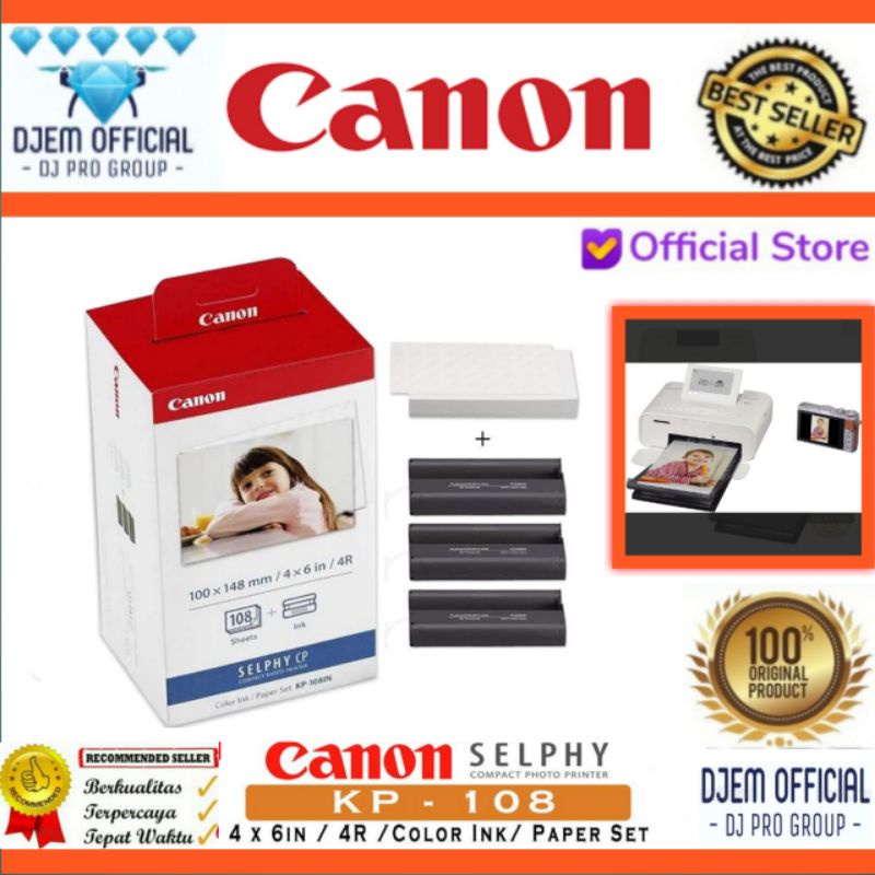 CANON SELPHY KP-108IN Photo Paper Printer Ink CP710 CP800 CP810 CP900 ...