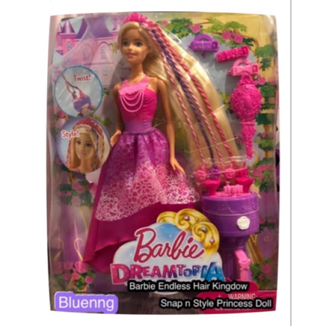 Original) Barbie Endless Hair Kingdom Snap 'n Style Princess Doll