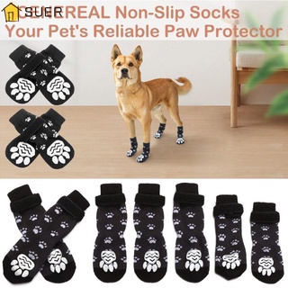 2 Pairs Pet Dog Winter Anti-slip Socks Small Cat Dogs Knit Warm Socks  Chihuahua Thick Paw Protector Dog Socks Booties Accessories