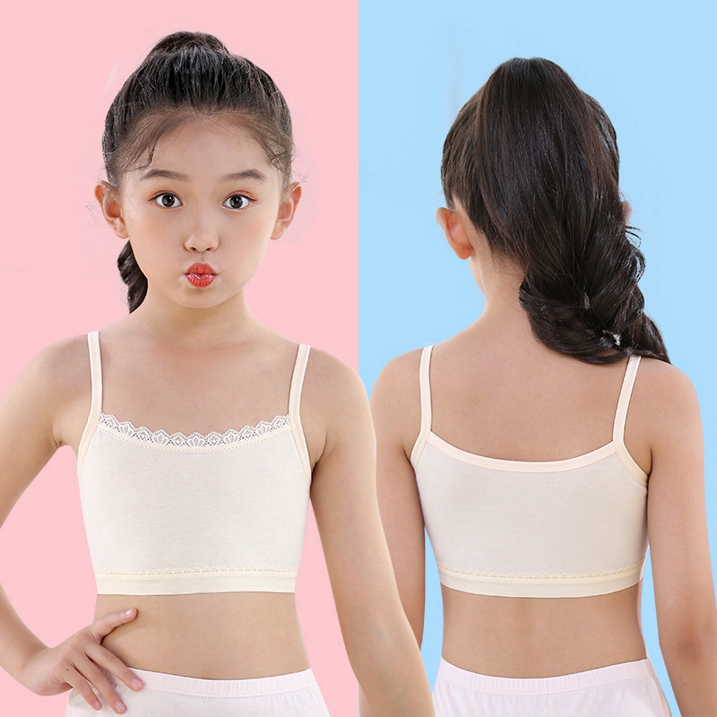 Teenage Underwear For Girl Children Girls Cutton Lace Wireless Young Training  Bra For Kids And Teens Puberty Clothing