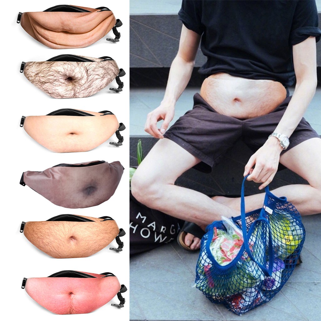 BST✿Men Women Dad Bag Waist Bags Beer Fat Hairy Belly Fanny Pack