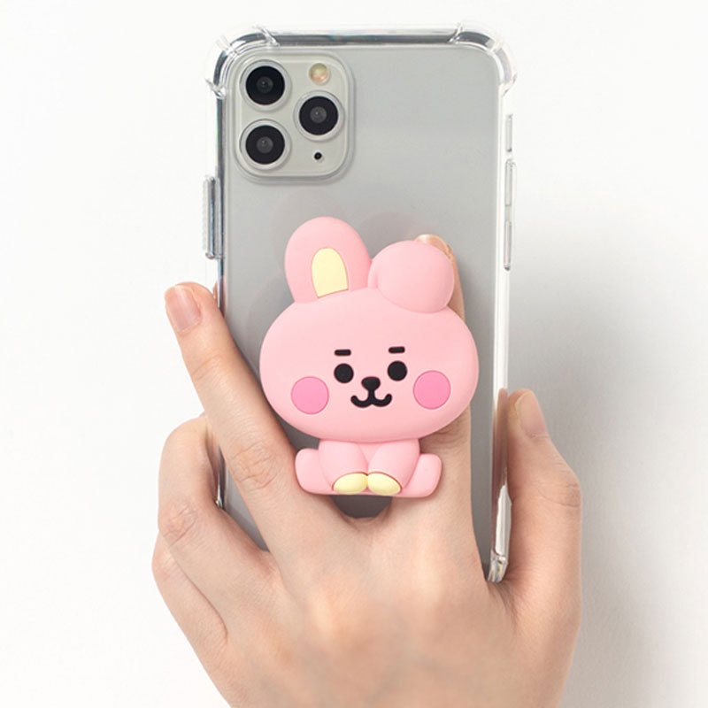?BTS mobile phone telescopic stand BT21 TATA COOKY CHIMMY MANG RJ cute cartoon doll silicone foldable mobile phone stand