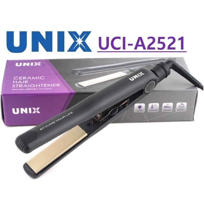 UNIX Korea UCI-A2521 Ceramic FLAT IRON HAIR STRAIGHTENER | Shopee Singapore