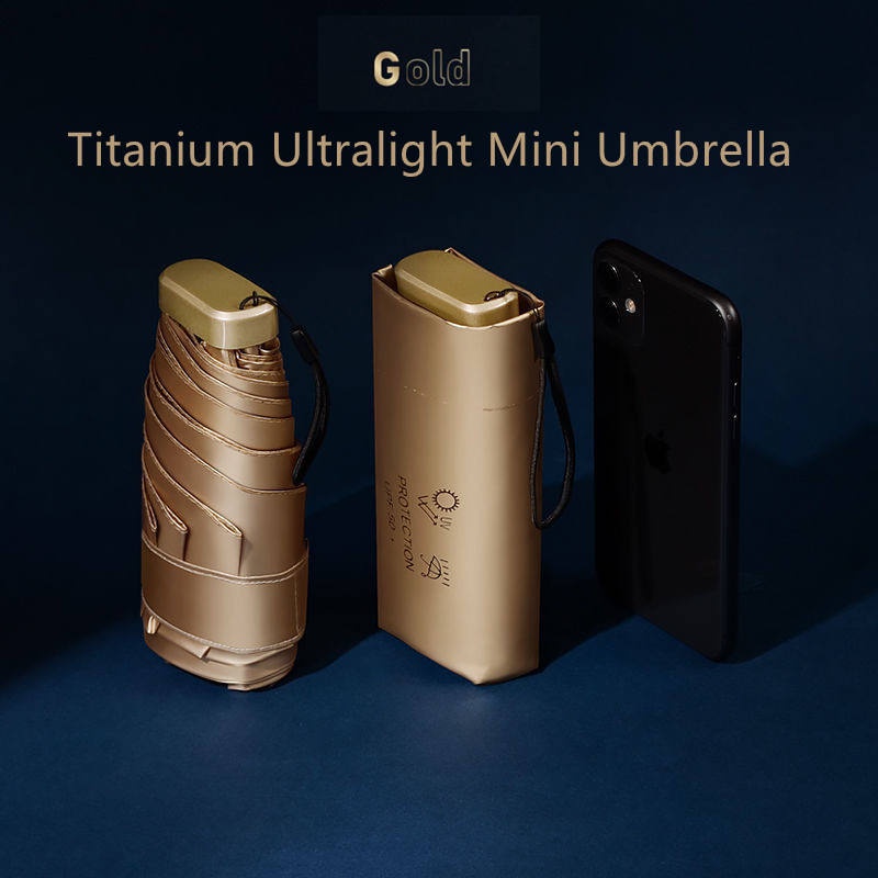 Titanium Ultra Light Mini 5fold umbrella sun umbrella UV resistant