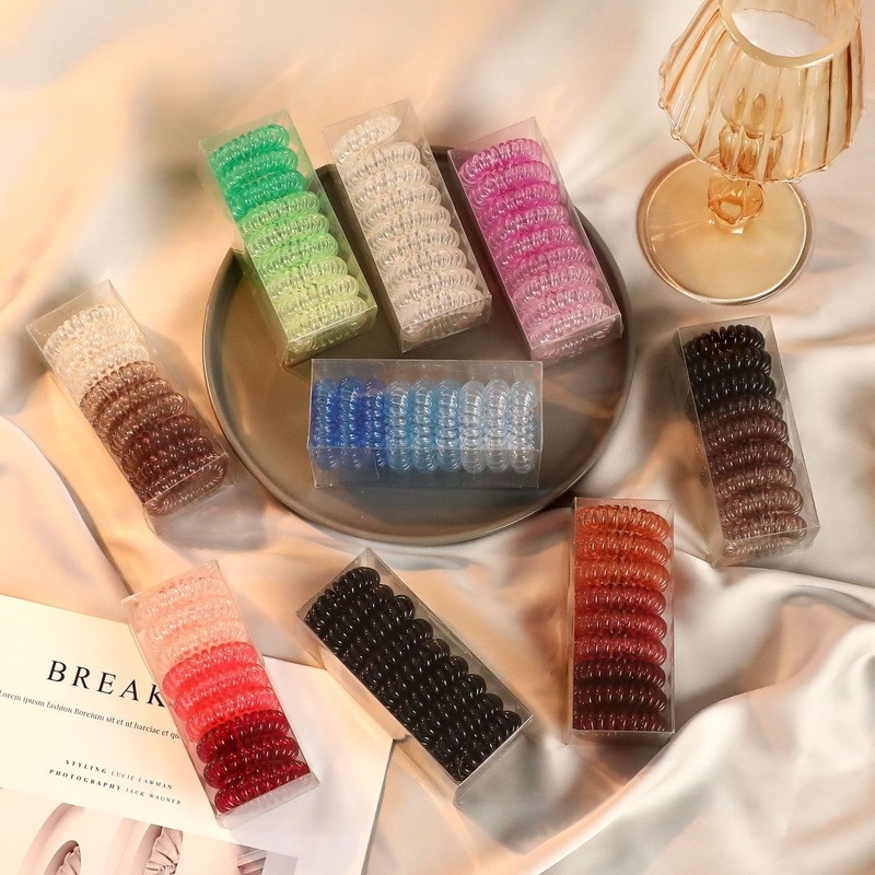 9 Pieces Woman Telephone Line Elastic Hair Rubber Band Set Girl's Hair ...