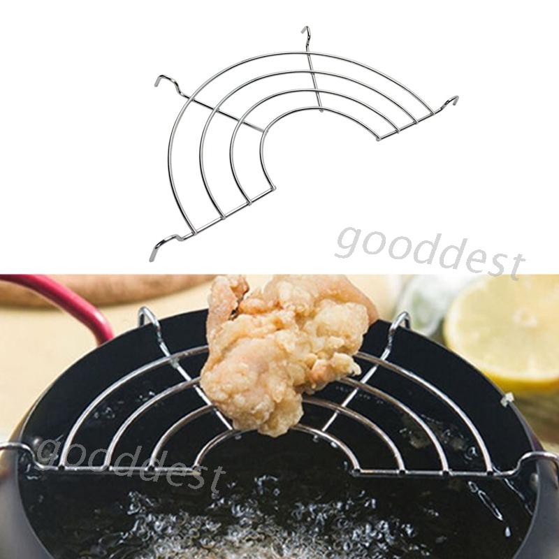 Kitchen Stainless Steel Semi circular Oil Drain Rack Fried Food Oil Drip Filter Barbecue tools Shopee Singapore