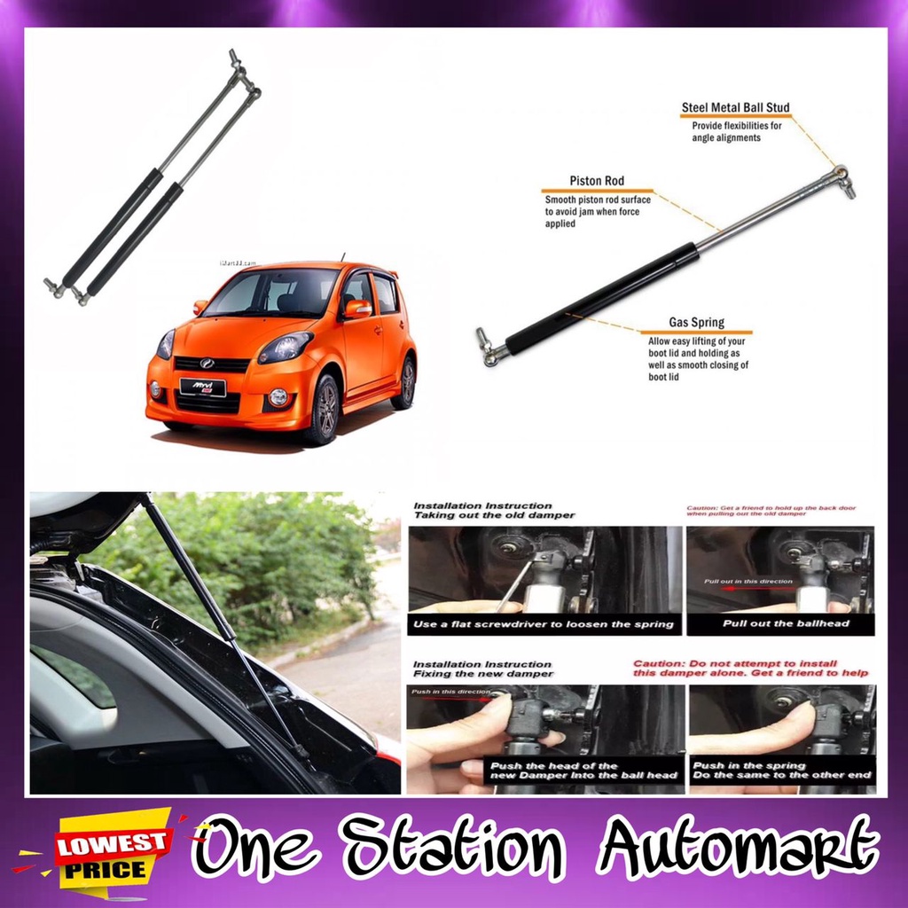 Car Perodua Myvi All Model Rear Boot Damper G/Spring Bonnet Absorber (1 ...