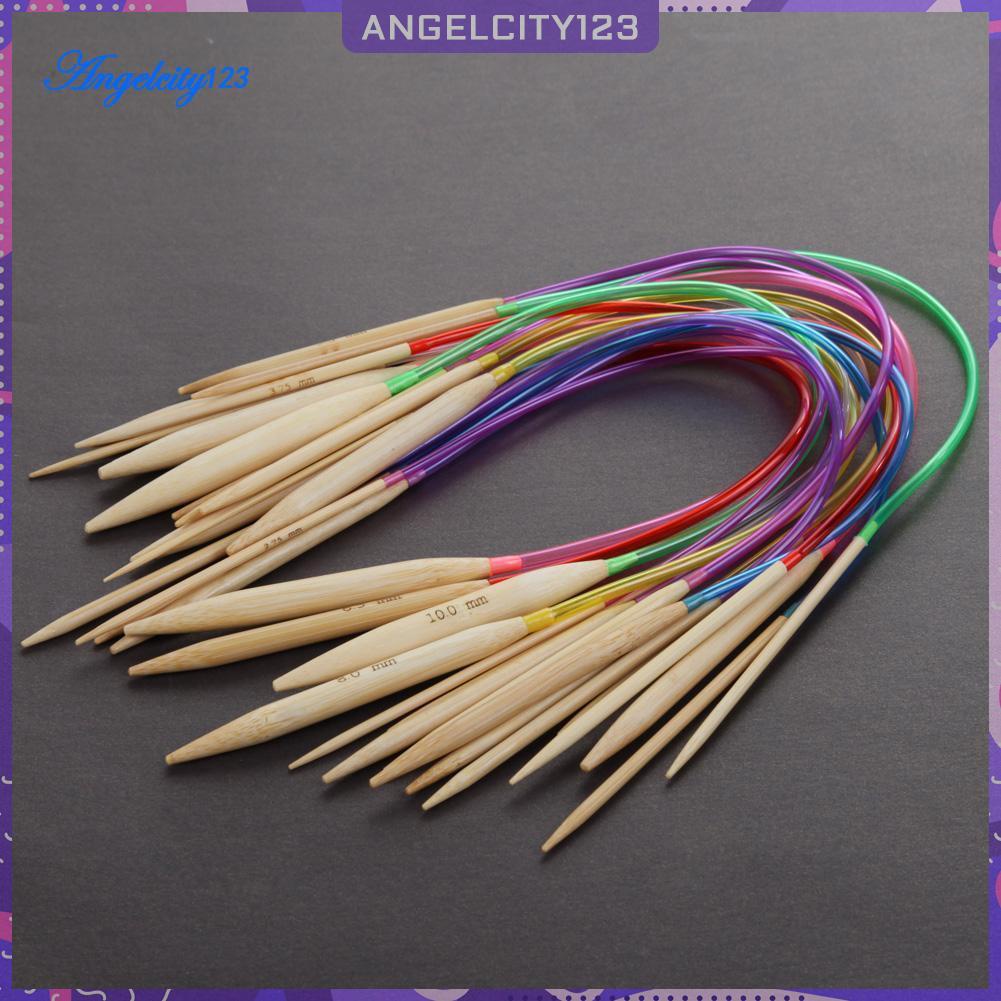 HOME♕18 sizes 18Pairs 16&quot; 40cm Bamboo Knitting Needles Sets Needlecraft Set☞ANG