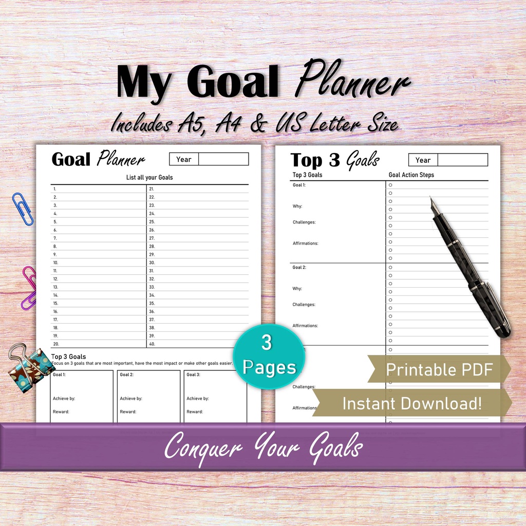 2024 Yearly Goal Planner, Goal Setting Printable, Goal Setting ...