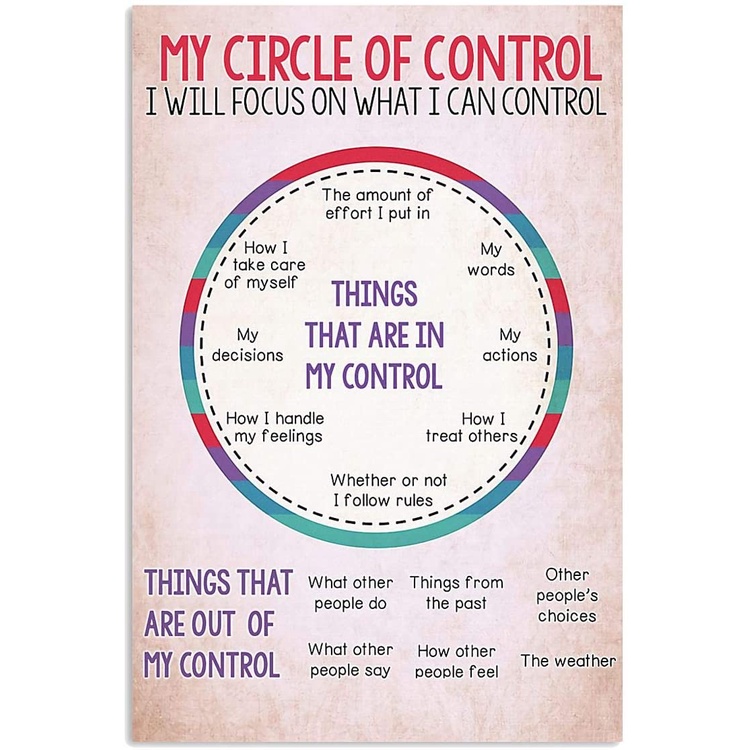 Occupational Therapy Poster My Circle of Control Focus Follow Wall Art ...