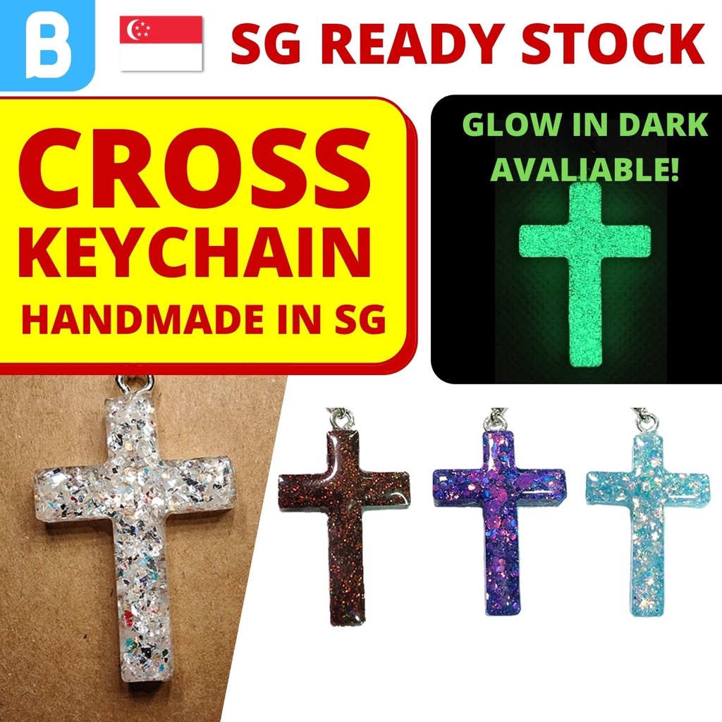 Gold cross sale keychain