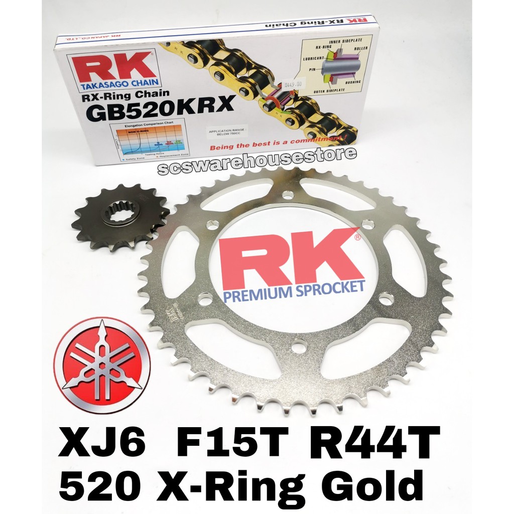 RK Sprocket Set Yamaha XJ6 Diversion RK 520 KRX X Ring F15 16T