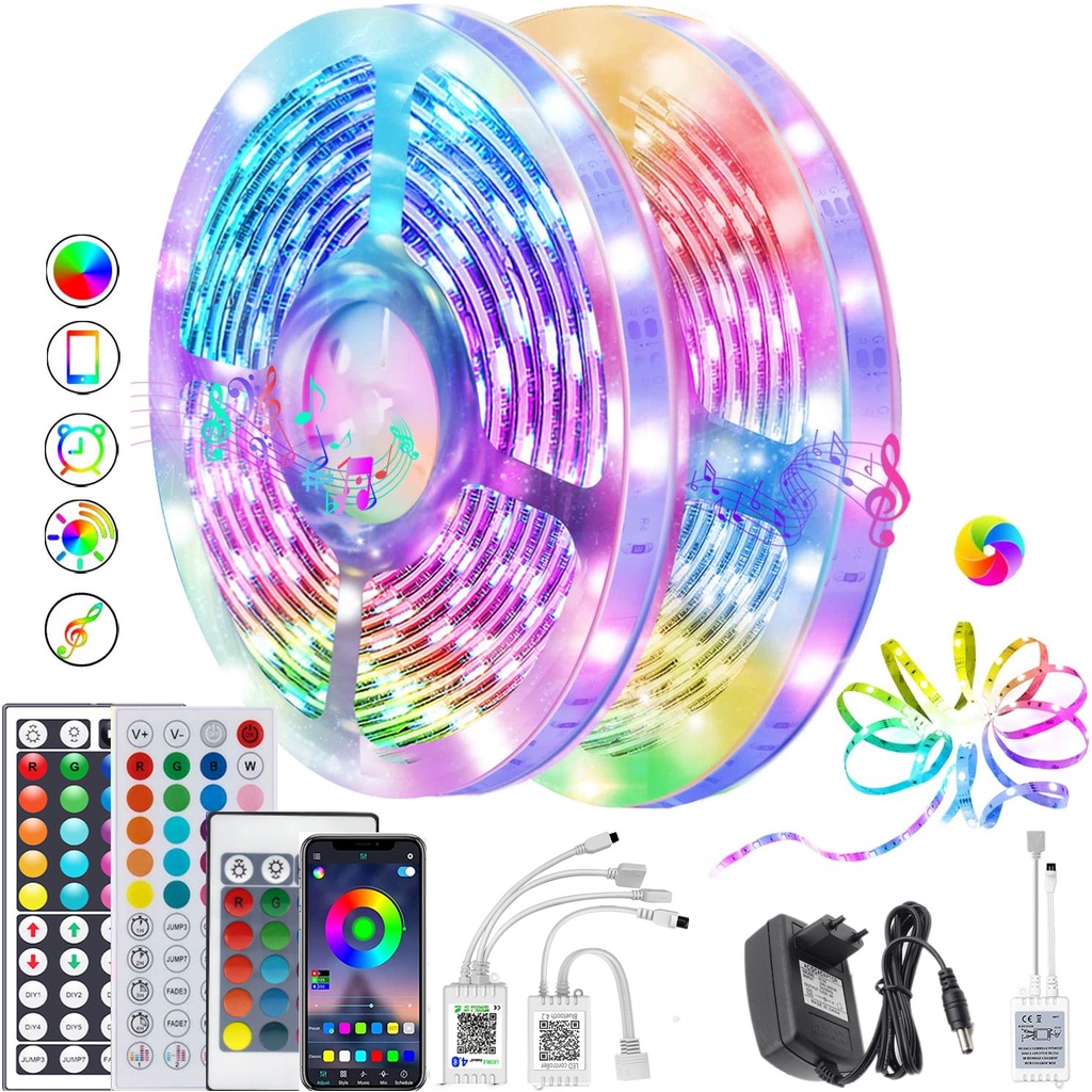 LED Light strip 5050 20M RGB LED Light APP Control Color Variable For ...