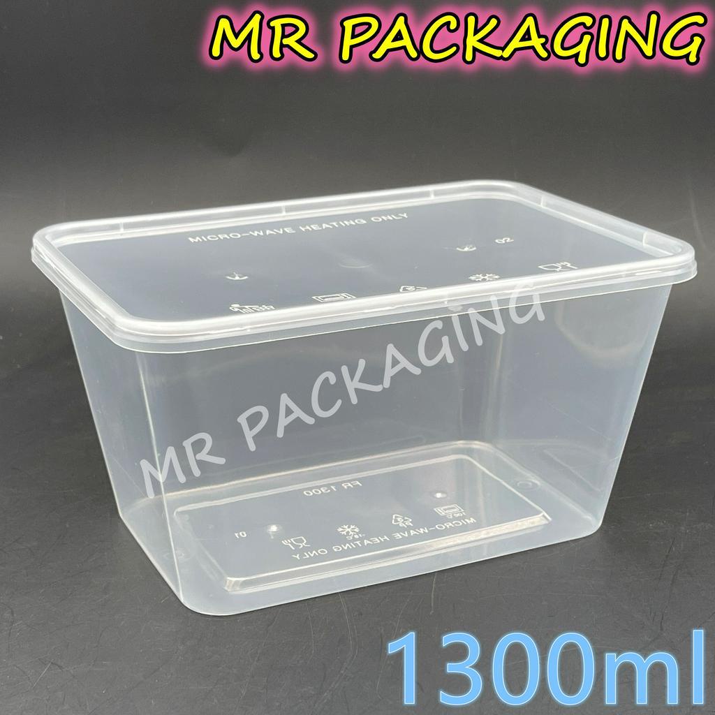 1300ml Rectangular Plastic Disposable Food Container [ 50sets± ...