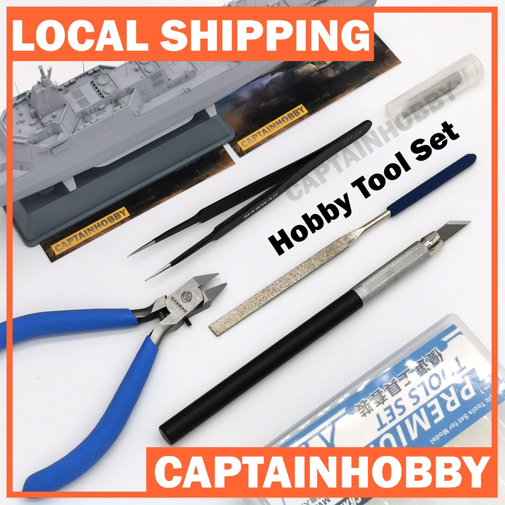 Premium Hobby Tools Set 5 Pcs incl Side Cutter Hobby Nipper Design