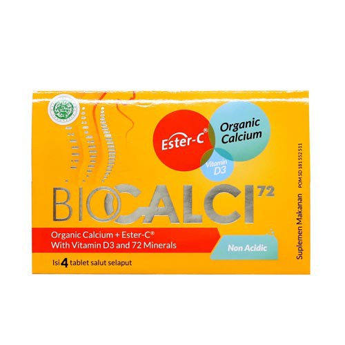 Biocalci-72 Suplemen Kalsium organik Ester C Vitamin D3/Vitamin C/Daya Tahan Tubuh - Gambar 2