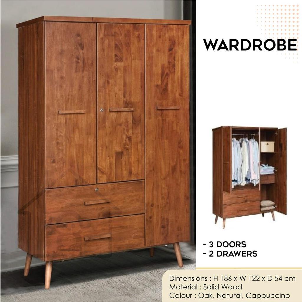 WARDROBE RUSTIC NORDIC DESIGN/3 DOORS WARDROBE/ CUPBOARD/STORAGE