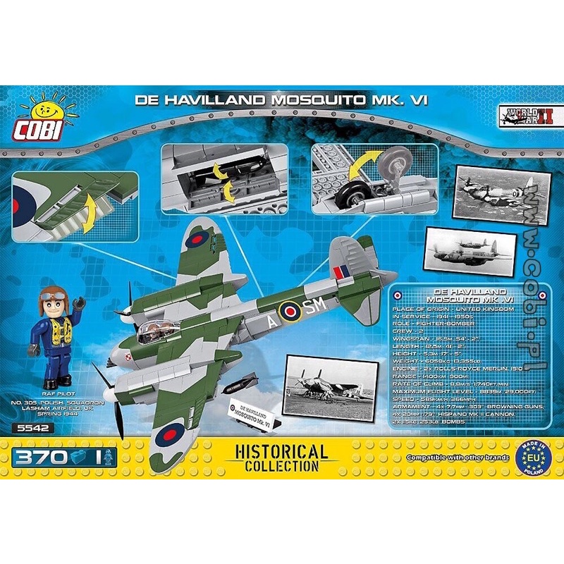 SG STOCK COBI WW2 BRITISH DE HAVILLAND MOSQUITO FIGHTER BOMBER PLANE 5718 bricks lego compatible Shopee Singapore