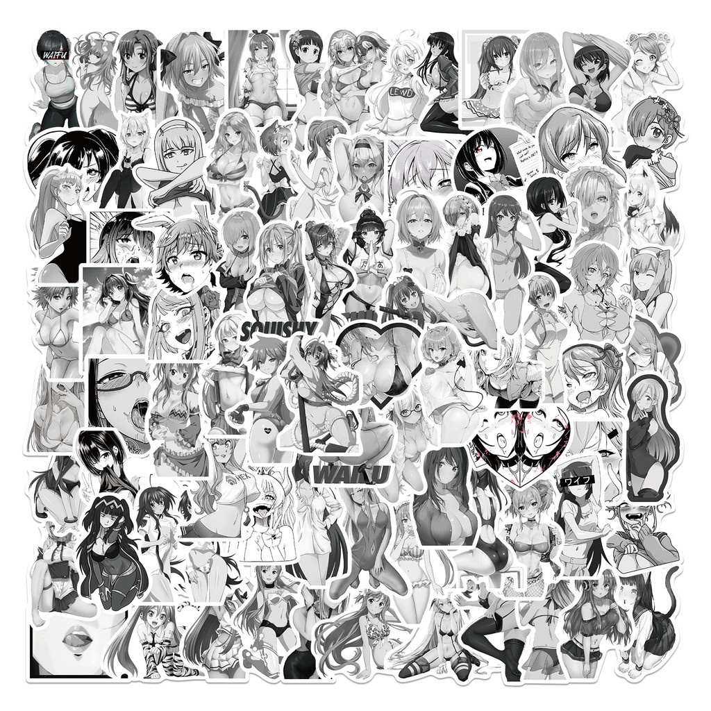 100/50/25/10PCS Black And White Anime Hentai Sexy Bunny girl Waifu Decal  Stickers Suitcase Laptop Car Truck Waterproof Car Stickers | Shopee  Singapore