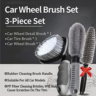 Universal Car Wash Wheel Brush Portable PP Handle Wool Brush Wheel