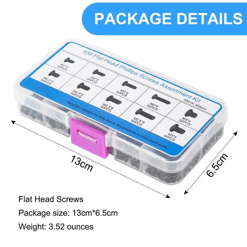 Zoerax 500pcs M2 M2 5 M3 Laptop Notebook Computer Replacement Screws