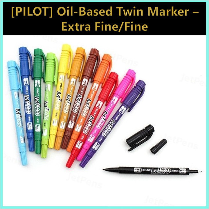Pilot Oil-Based Twin Marker - Double-Sided - Extra Fine / Fine - Black