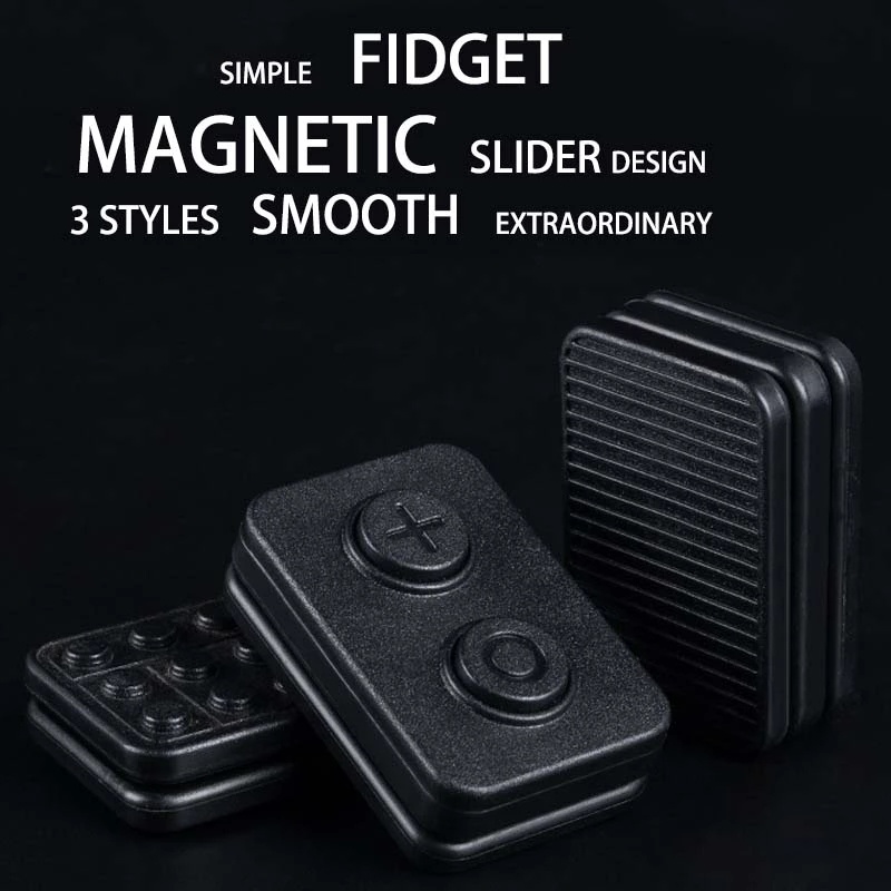 Fun ABS Magnetic Sliders EDC Fidget Push Clickers Haptic Antistress Adults Focus Desk Toy ADHD Sensory Fidget Toy Kids Gift
